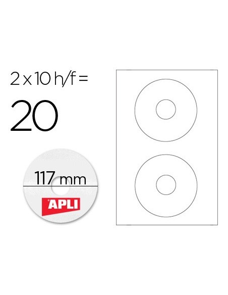 ETIQUETA ADH. APLI 10603 CD-ROM 117MM 10H.