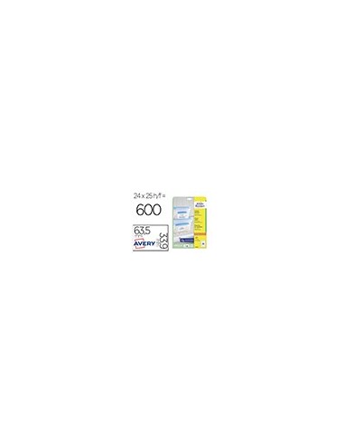 ETIQUETA ADH. AVERY L7970-25 63,5X33,9MM CONGELADOR BL. 600UD.
