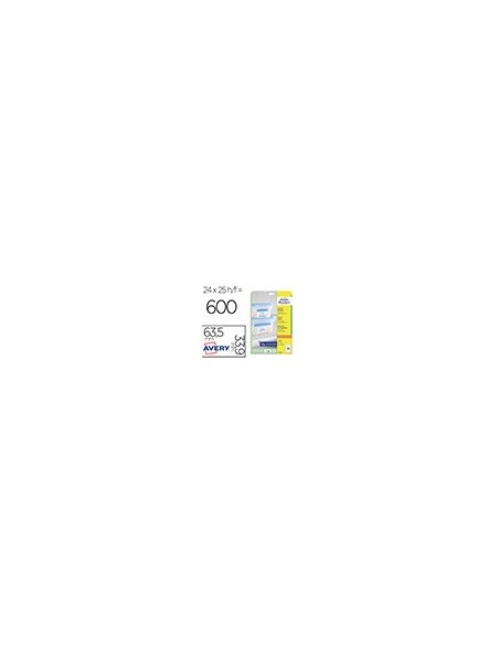 ETIQUETA ADH. AVERY L7970-25 63,5X33,9MM CONGELADOR BL. 600UD.