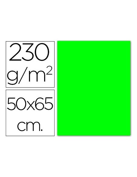 CARTULINA FLUOR VER 50X65 CM
