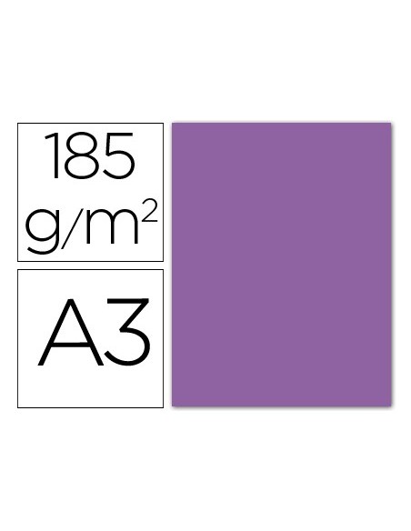 CARTULINA GUARRO DIN A3 VIOLETA 185 GR PAQUETE 50 H 200040197