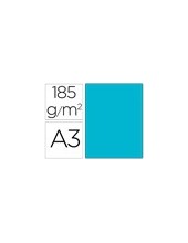 CARTULINA GUARRO DIN A3 AZUL TURQUESA 185 GR PAQUETE 50 H 200040204 2