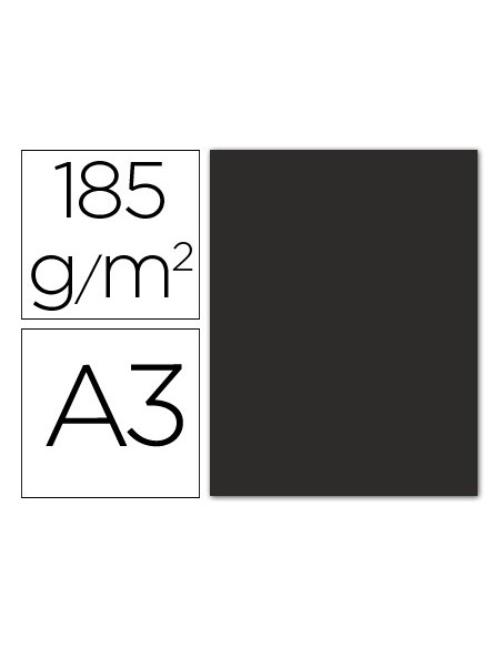 CARTULINA GUARRO DIN A3 NEGRO 185 GR PAQUETE 50 H 200040217
