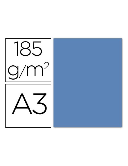 CARTULINA GUARRO DIN A3 AZUL MALDIVA 185 GR PAQUETE 50 H 200040200