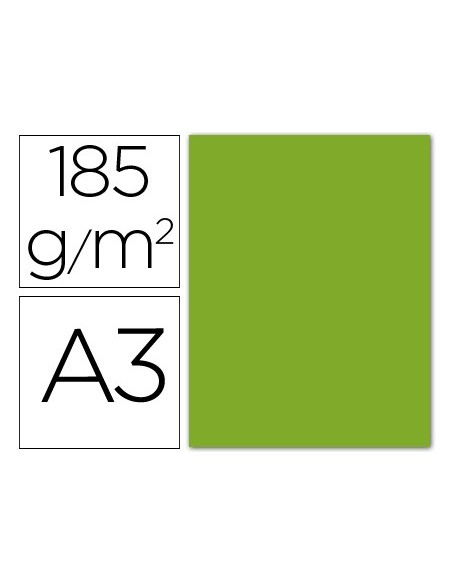CARTULINA GUARRO DIN A3 VERDE AMAZONA 185 GR PAQUETE 50 H 200040210
