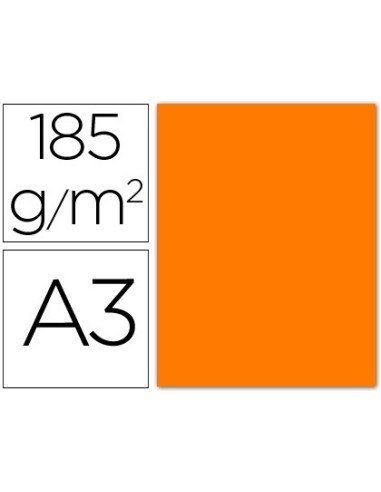 CARTULINA GUARRO A3 NARANJA FLUORESCENTE 250 GR PAQ.50 H 200040817