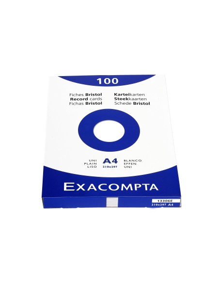 CARTULINA EXACOMPTA DIN A4 BLANCA 205 GRS PAQUETE DE 100 UNIDADES