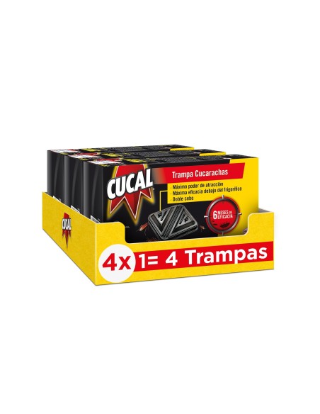 TRAMPA CUCARACHAS CUCALDOBLE CEBO 3 MESES EFICACIA PACK 6 TRAMPAS