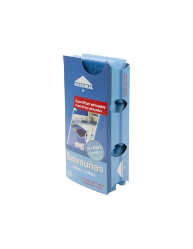 ESTROPAJO SALVAUÑAS AZUL BICAPA PACK DE 3 UNIDADES
