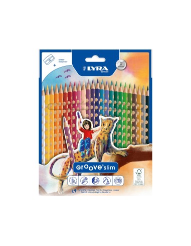 LAPICES COL.LYRA GROOVE SLIM TRIANGULAR MINAS 3,3 MM CAJA 24 COL.+ SA