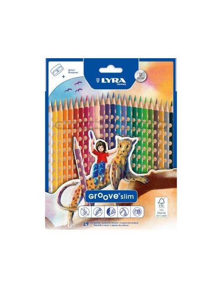 LAPICES COL.LYRA GROOVE SLIM TRIANGULAR MINAS 3,3 MM CAJA 24 COL.+ SA