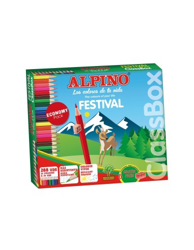 LAPICES COLORES ALPINO FESTIVAL CLASSBOX CAJA 288UD.12 SURT