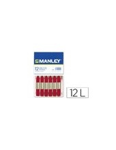 LAPICES CERA MANLEY UNICOLOR CARMIN PERMANENTE CAJA 12 N.10 MNC04533 2