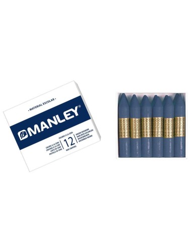LAPICES CERA MANLEY UNICOLOR AZUL ULTRAMAR -CAJA DE 12 N.18