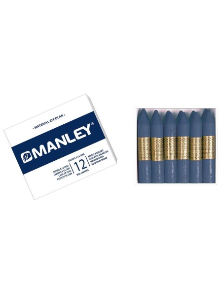 LAPICES CERA MANLEY UNICOLOR AZUL ULTRAMAR -CAJA DE 12 N.18