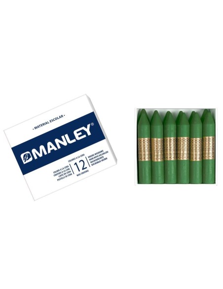 LAPICES CERA MANLEY UNICOLOR VERDE NATURAL -CAJA DE 12 N.21