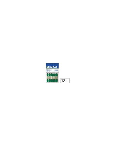 LAPICES CERA MANLEY UNICOLOR VERDE ESMERALDA -CAJA DE 12 N.24