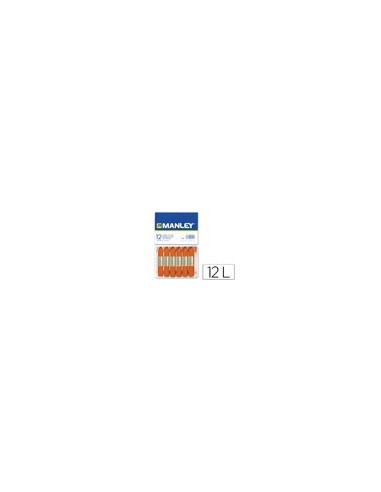 LAPICES CERA MANLEY UNICOLOR NARANJA -CAJA DE 12 N.6
