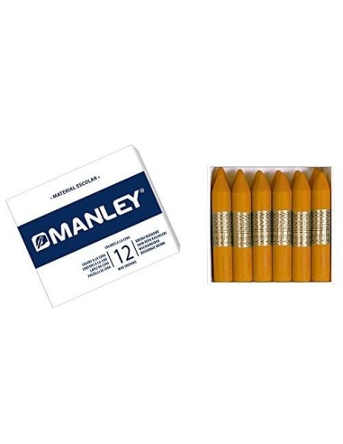 LAPICES CERA MANLEY UNICOLOR NARANJA -CAJA DE 12 N.6