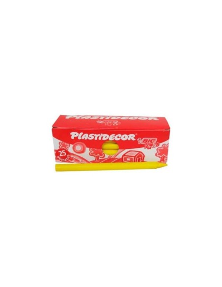 LAPICES PLASTIDECOR UNICOLOR AMARILLO-04 CAJA C/25 LAPICES