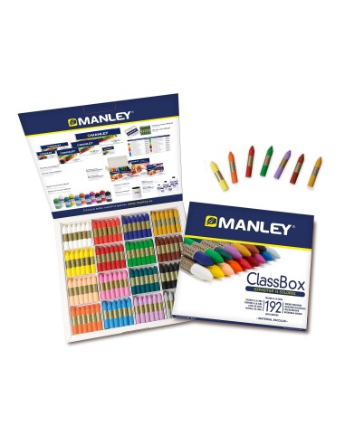 LAPICES CERA MANLEY CAJA DE 192 UNIDADES 16 COLORES SURTIDOS