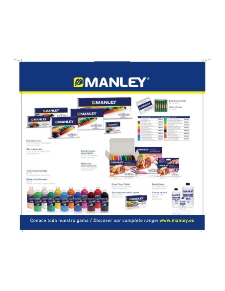 LAPICES CERA MANLEY CAJA DE 192 UNIDADES 16 COLORES SURTIDOS