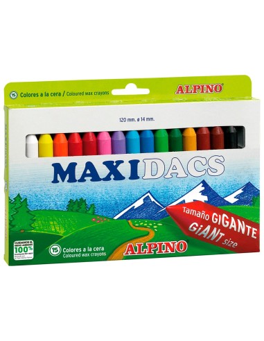 LAPICES DE CERA ALPINO MAXIDACS CAJA DE 15 COLORES SURTIDOS DX050216