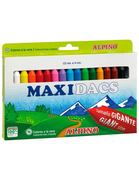 LAPICES DE CERA ALPINO MAXIDACS CAJA DE 15 COLORES SURTIDOS DX050216