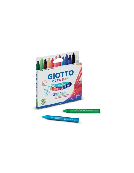 LAPICES CERA GIOTTO MAXI CAJA DE 12 COLORES