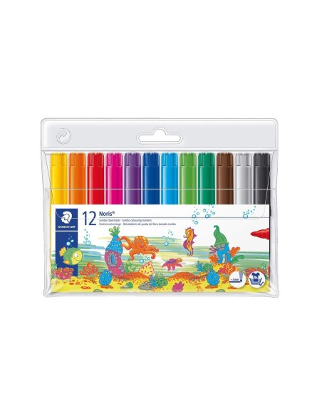 ROTULADOR STAEDTLER COLOR JUMBO TRAZO 3 MM ESTUCHE 12 COL.SURT.