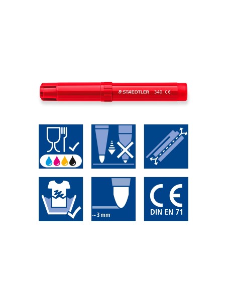 ROTULADOR STAEDTLER COLOR JUMBO TRAZO 3 MM ESTUCHE 12 COL.SURT.