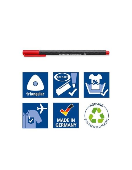 ROTULADOR STAEDTLER TRIPLUS FINELINER ESTUCHE 20 COLORES SURTIDOS