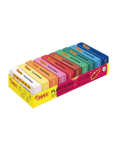 PLASTILINA JOVI BANDEJA C/10 PAQUETES COL.SURT. TAMAÑO PEQUEÑO