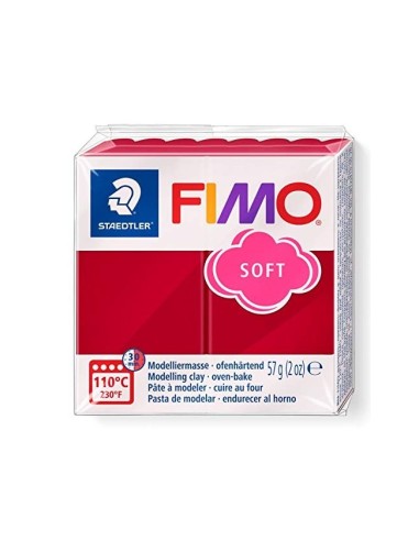 PASTA STAEDTLER FIMO SOFT 56 GR COLOR ROJO CEREZA