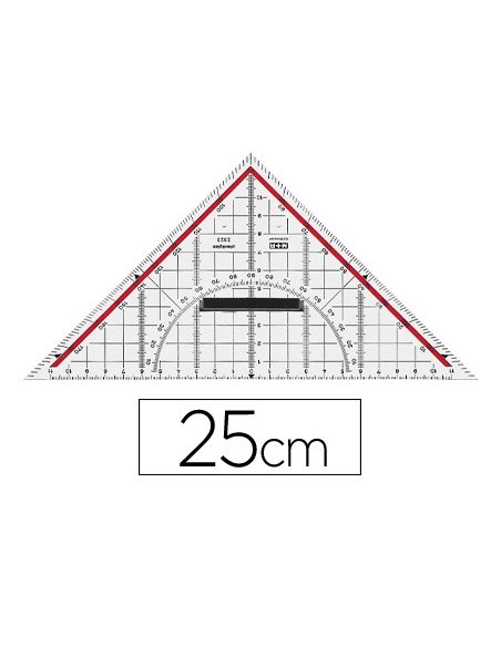 ESCUADRA MOR GEOMETRIA 25 CM PLASTICO CRISTAL