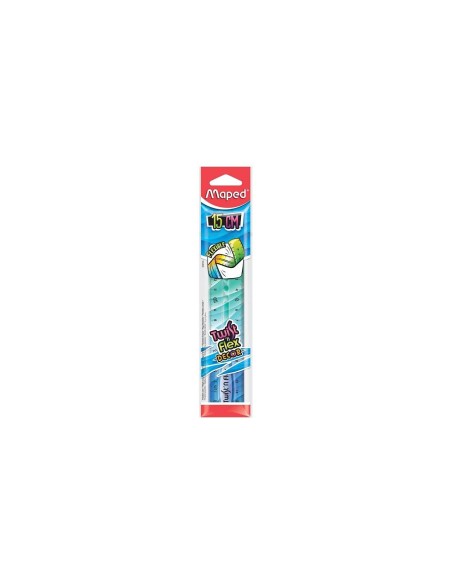REGLA PLASTICO FLEXIBLE MAPED 15 CM COL.SURT.
