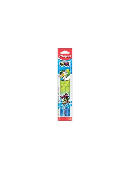 REGLA PLASTICO FLEXIBLE MAPED 15 CM COL.SURT.