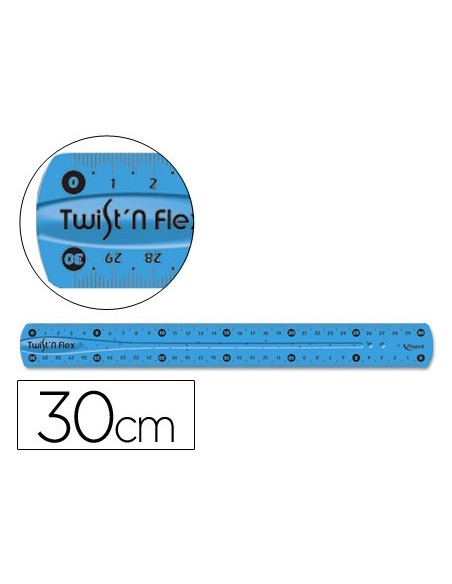 REGLA PLASTICO FLEXIBLE MAPED 30 CM COL.SURT.