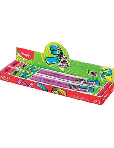 REGLA PLASTICO FLEXIBLE MAPED 30 CM COL.SURT.