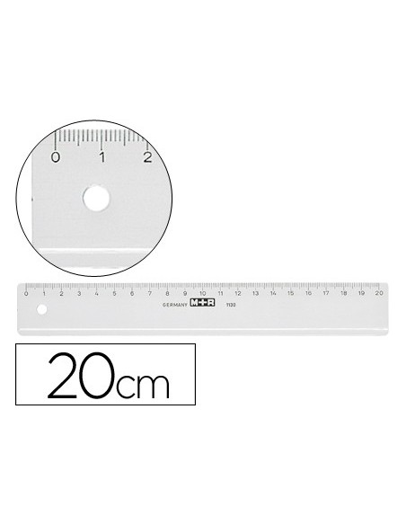 REGLA MOR 20 CM PLASTICO TPTE.