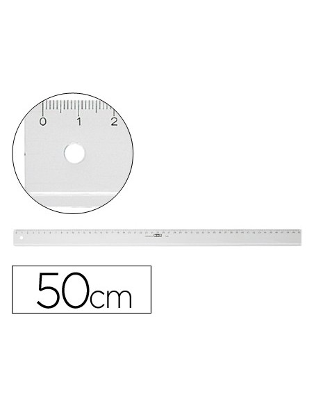 REGLA MOR 50 CM PLASTICO TPTE.