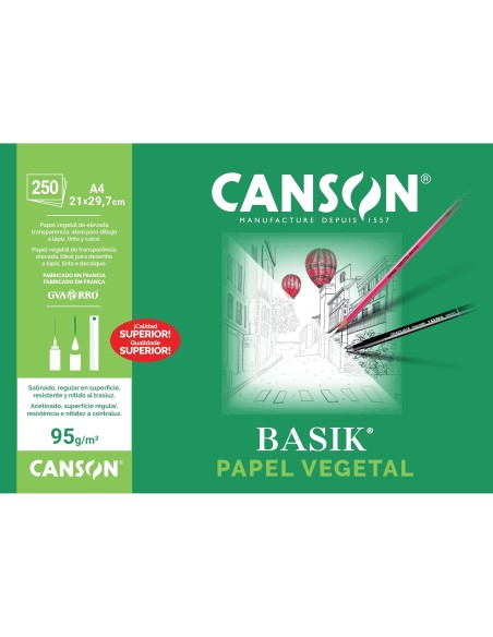 PAPEL VEGETAL GUARRO DIN A4 90-95 GR HOJA