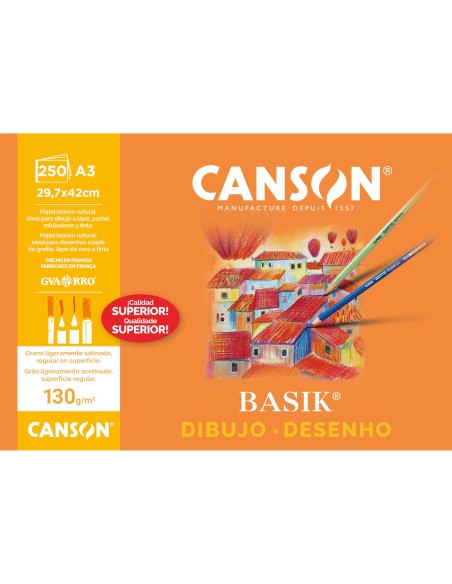 PAPEL DIBUJO BASIK 297X420 130 GR SIN RECUADRO