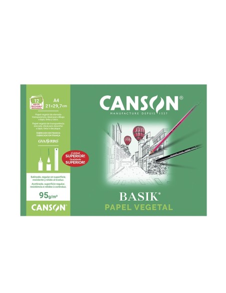 PAPEL VEGETAL GUARRO DIN A4 90-95 GR MINIPACK 12 H.