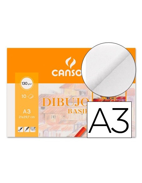 PAPEL DIBUJO BASIK 130GR DIN A3 29,7X42,0 CMS EN MINIPACKS 10 H.
