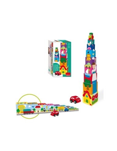 PUZZLE DISET CUBOS APILABLES COCHE