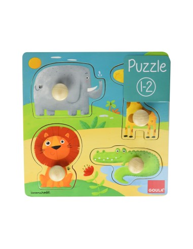 PUZZLE GOULA ANIMALES SELVA 4 PIEZAS