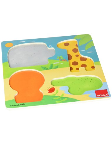 PUZZLE GOULA ANIMALES SELVA 4 PIEZAS