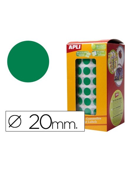 GOMETS APLI ROLLO 59H CIRCULO Ø 20 MM VERDE 1.770 UDS. (04862)