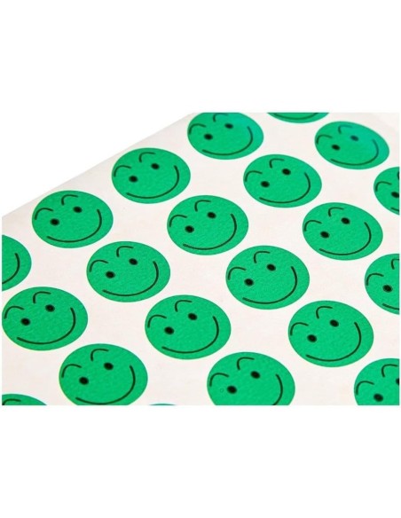 GOMETS APLI AUTOADHESIVO SMILE VERDE CARA FELIZ ROLLO DE 900 UNIDADES